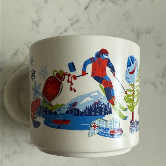 Starbucks Other - Starbucks Canada Skiing Themed Mug with Colorful Design